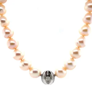 Clearance Schoeffel parel collier met diamant 18 krt Kettingen Met Edelsteen