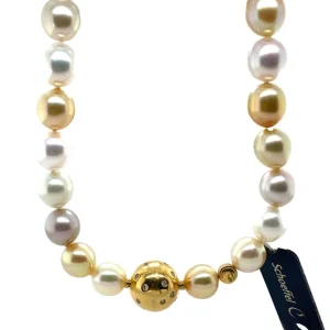 Fashion Schoeffel parel collier met diamant 18 krt Kettingen Met Edelsteen