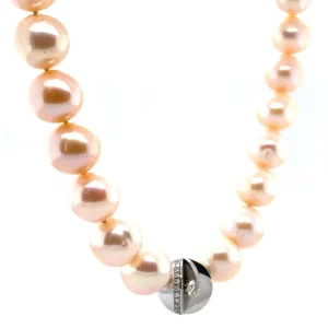 Clearance Schoeffel parel collier met diamant 18 krt Kettingen Met Edelsteen