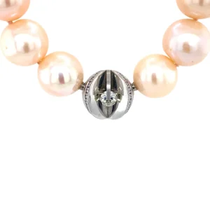 Clearance Schoeffel parel collier met diamant 18 krt Kettingen Met Edelsteen