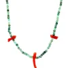 Discount Smaragd collier met bloedkoraal 14 krt Kettingen Met Edelsteen