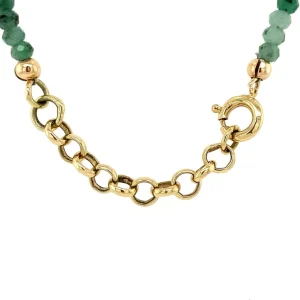 Discount Smaragd collier met bloedkoraal 14 krt Kettingen Met Edelsteen