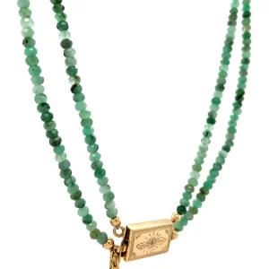 Online Smaragd collier met gouden sluiting 14 krt Kettingen Met Edelsteen
