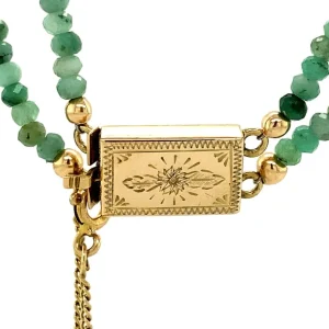 Online Smaragd collier met gouden sluiting 14 krt Kettingen Met Edelsteen