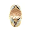 Best Tricolour gouden munt ring 14 krt Ringen Met Edelsteen