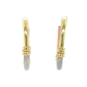 Fashion Tricolour gouden oorringen 14 krt Oorringen