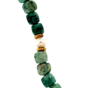 New Turkoois collier met parel en gouden sluiting 14 krt Kettingen Met Edelsteen