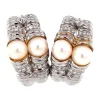 Sale Wigouden oorhangers met parel en diamant 18 krt Oorbellen Met Edelsteen