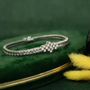 Sale Witgouden armband met diamant 14 krt Armbanden Met Edelsteen