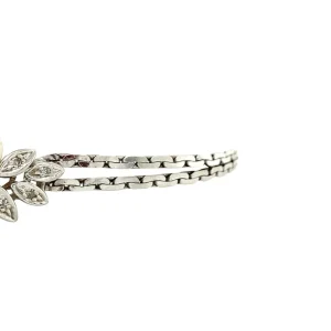 Outlet Witgouden armband met diamant en parel 14 krt Armbanden Met Edelsteen