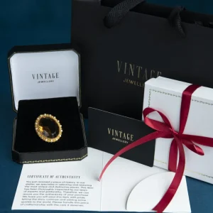 Sale Witgouden broche crescent met diamant en glas 14 krt Broches