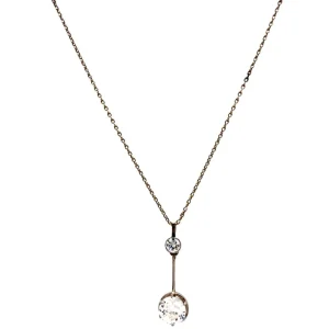 Sale Witgouden collier met hanger met diamant 14 krt/900 Kettingen Met Edelsteen | Gouden Kettingen