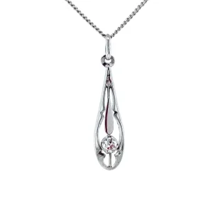 Hot Witgouden hanger met diamant 14 krt Gouden Hanger Met Edelsteen