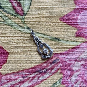 New Witgouden hanger met diamant 14 krt Gouden Hanger Met Edelsteen