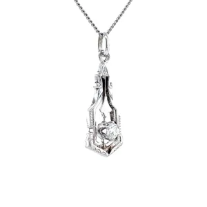 New Witgouden hanger met diamant 14 krt Gouden Hanger Met Edelsteen