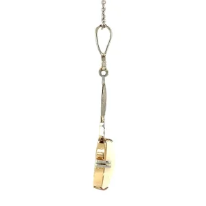 Best Witgouden hanger met opaal en roosdiamant 14 krt Gouden Hanger Met Edelsteen