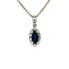 Best Witgouden hanger met saffier en diamant 14 krt Gouden Hanger Met Edelsteen