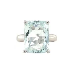 Sale Witgouden ring met aquamarijn 14 krt Ringen Met Edelsteen