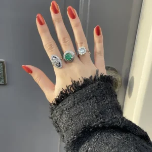 Online Witgouden ring met aquamarijn en diamant 18 krt Diamanten Ringen | Ringen Met Edelsteen