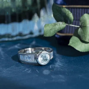Sale Witgouden ring met aquamarijn en diamant 14 krt Diamanten Ringen | Ringen Met Edelsteen