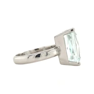 Sale Witgouden ring met aquamarijn 14 krt Ringen Met Edelsteen