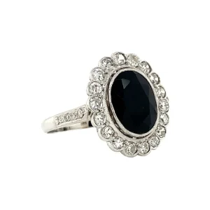 New Witgouden ring met ioliet en diamant 14 krt Entourage Ring | Diamanten Ringen
