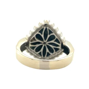 Hot Witgouden ring met onyx en diamant 14 krt Diamanten Ringen | Ringen Met Edelsteen