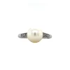 Hot Witgouden ring met parel en diamant 14 krt Diamanten Ringen | Ringen Met Edelsteen