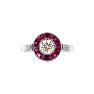 New Witgouden ring met robijn en diamant 14 krt Diamanten Ringen | Ringen Met Edelsteen