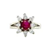 Hot Witgouden ring met robijn en diamant 18 krt Entourage Ring | Diamanten Ringen