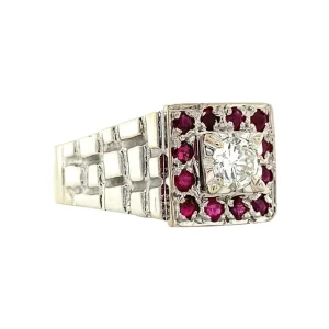New Witgouden ring met robijn en diamant 18 krt Diamanten Ringen | Ringen Met Edelsteen