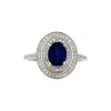 Fashion Witgouden ring met saffier en diamant 18 krt Diamanten Ringen | Ringen Met Edelsteen