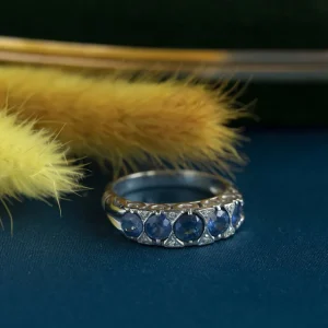 Hot Witgouden ring met saffier en diamant 14 krt Diamanten Ringen | Ringen Met Edelsteen