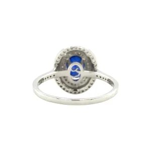 Fashion Witgouden ring met saffier en diamant 18 krt Diamanten Ringen | Ringen Met Edelsteen