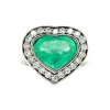 Sale Witgouden ring met smaragd en diamant 18 krt Diamanten Ringen | Ringen Met Edelsteen