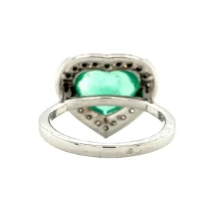 Sale Witgouden ring met smaragd en diamant 18 krt Diamanten Ringen | Ringen Met Edelsteen