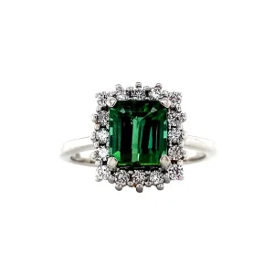 Online Witgouden ring met toermalijn en diamant 14 krt Diamanten Ringen | Ringen Met Edelsteen