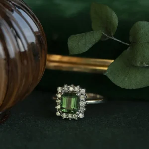 Online Witgouden ring met toermalijn en diamant 14 krt Diamanten Ringen | Ringen Met Edelsteen