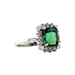Online Witgouden ring met toermalijn en diamant 14 krt Diamanten Ringen | Ringen Met Edelsteen